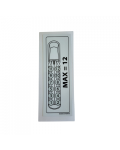 LABEL MAX NUMBER OF BALLS  (6,4 cm x 14,1 cm)